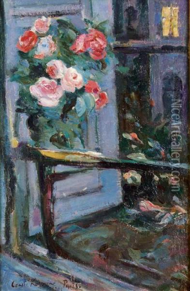 Roses Devant La Fenetre Oil Painting - Konstantin Alexeievitch Korovin