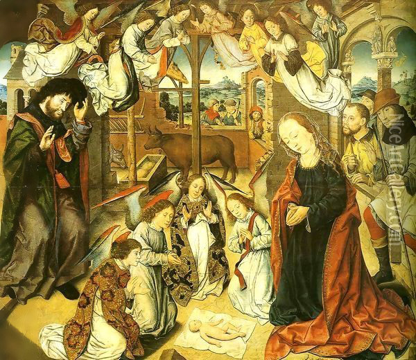 Adoration of the Shepherds Oil Painting - Aelbrecht Bouts