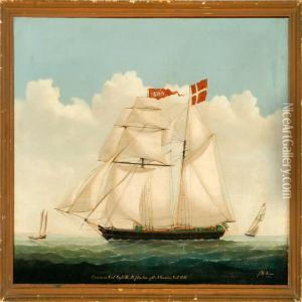 Ship Portrait Of Brigurania Of Kiel Oil Painting - Heinrich Reimers