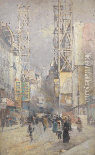 Rue De Paris Oil Painting - Eugne-Louis Gillot