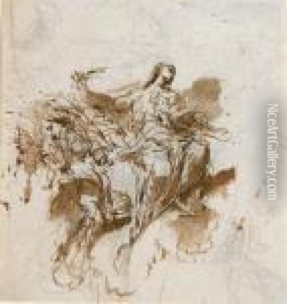 Saint Mathieu, Ecrivant Sur Un Livre Tenu Par Un Angel Oil Painting - Sebastiano Ricci