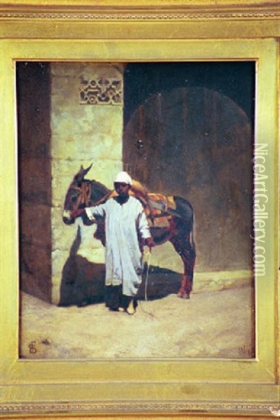 Arab Boy With Donkey Oil Painting - Frank Henry Shapleigh