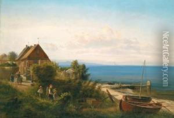 Strandpartie In Danemark Oil Painting - Ferdinand Reichardt