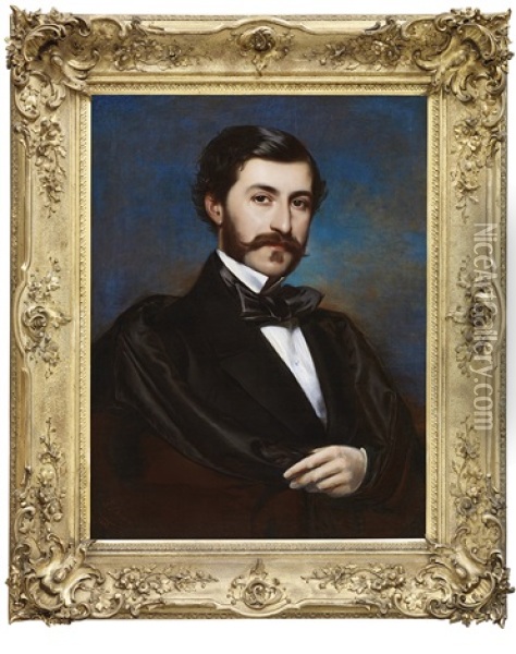 Portrait Of A Young Aristocrat Oil Painting - Jozsef Borsos