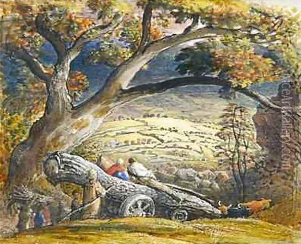 The Timber Wain, c.1833-34 Oil Painting - Samuel Palmer