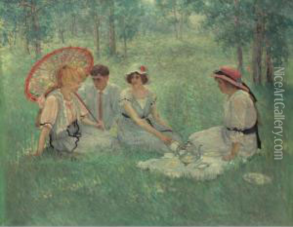Tea On The Grass Oil Painting - Dawson Dawson-Watson