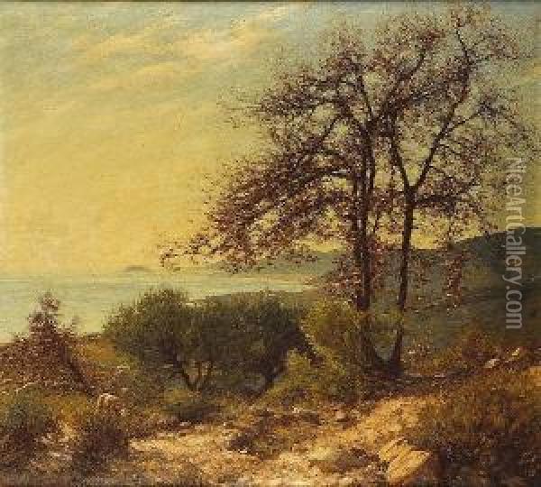 A Ligurian Landscape Oil Painting - Henry Herbert La Thangue