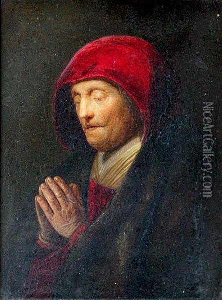 Woman At Prayer Oil Painting - Rembrandt Van Rijn