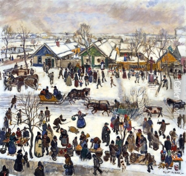 Winter Genre Oil Painting - Tibor (Theodor) Polya