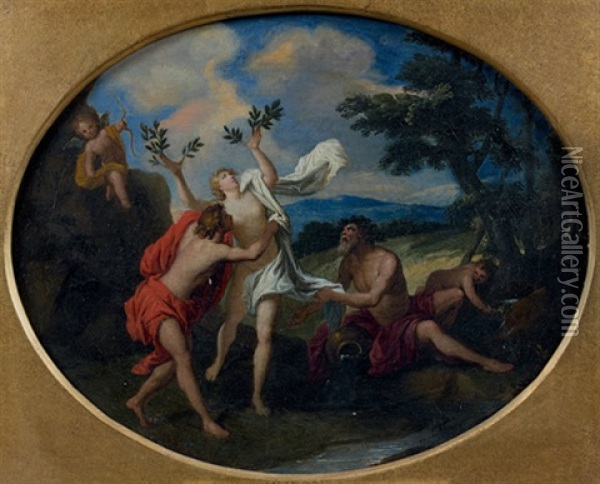 Apollon Et Daphne Oil Painting - Louis de Boulogne the Elder