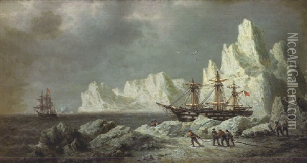 Fin De L'hivernage De L'expedition Arctique De Sir John Franklin En 1847, Ses Deux Navires, 