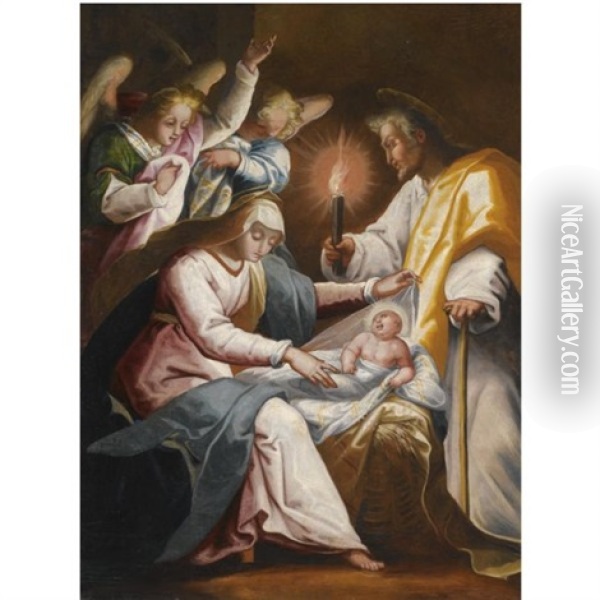 The Nativity Oil Painting - Benedetto (Brandimarte) Brandimarti