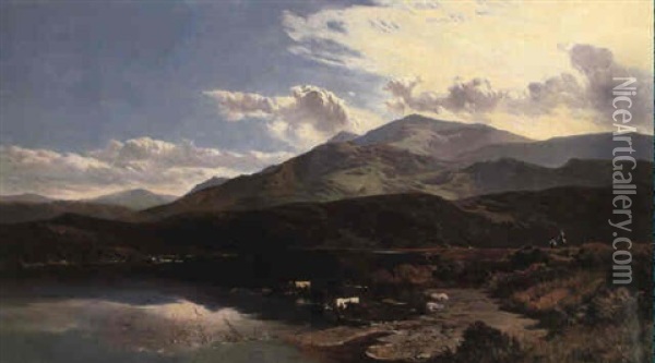 At The Foot Of Snowdon Oil Painting - Sidney Richard Percy