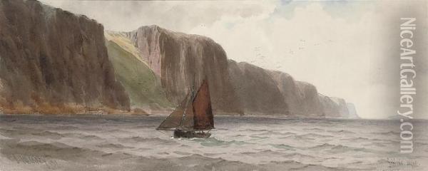 The Gobbins Cliffs, Belfast Oil Painting - Joseph Carey Carey