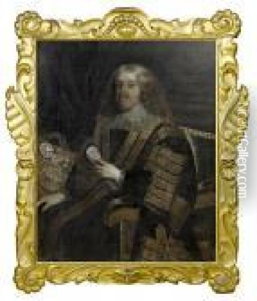 Portrait Of Edward Hyde, 1st 
Earl Of Clarendon (1609-1674), Lord High Chancellor, 
Three-quarter-length, Seated, Holding A Letter Oil Painting - Sir Peter Lely