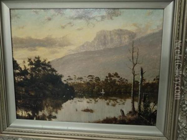 Duncan's Range, Lake St Clair Oil Painting - H. Forrest