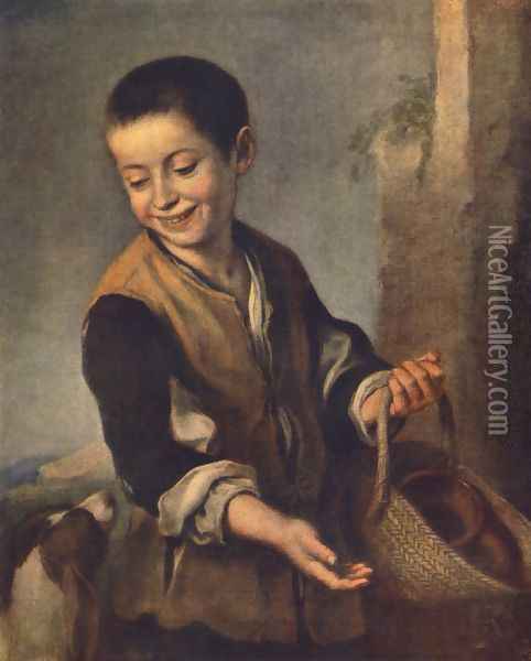 Boy with a Dog 1650s Oil Painting - Bartolome Esteban Murillo