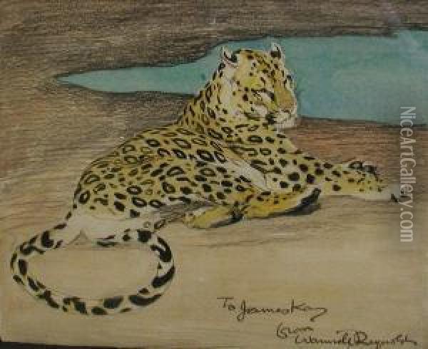 Leopard Resting Oil Painting - Warwick Reynolds