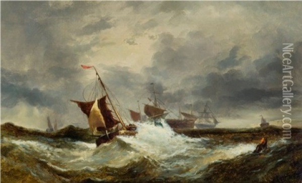 Off The Cliffs Of Dover Oil Painting - William Callow