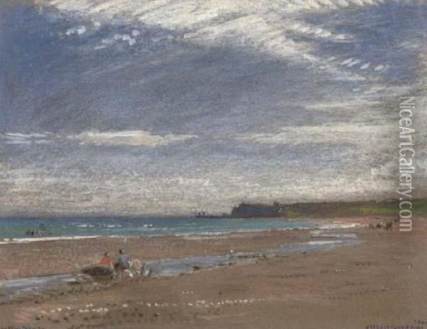 Whitby Sands Oil Painting - Albert Goodwin