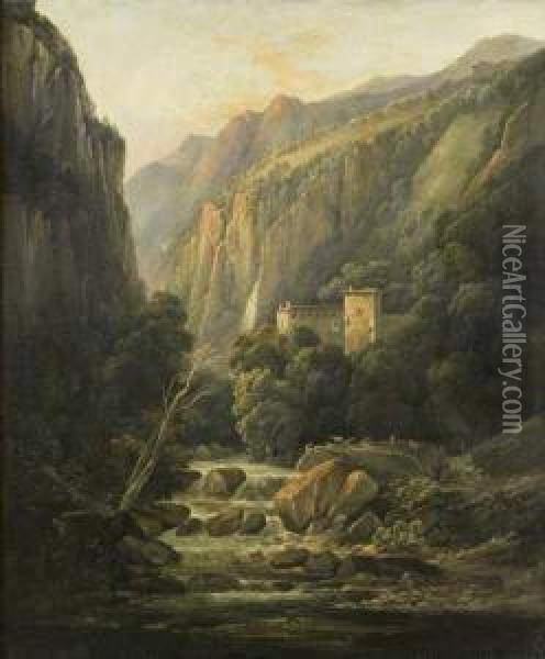 Paysage De Cascade En Italie Oil Painting - Jean-Joseph-Xavier Bidauld
