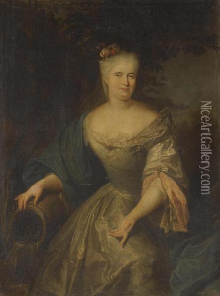 Portrait Of A Lady En Source Oil Painting - Antoine Pesne