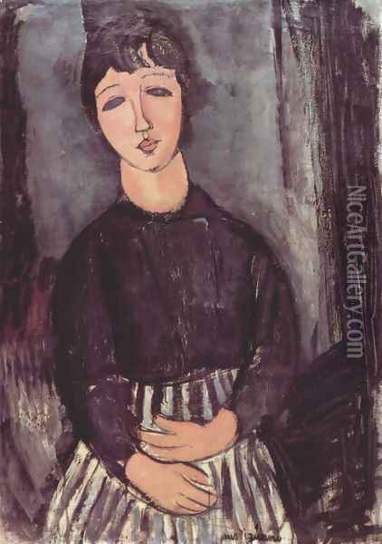 Portrait of a maid Oil Painting - Amedeo Modigliani