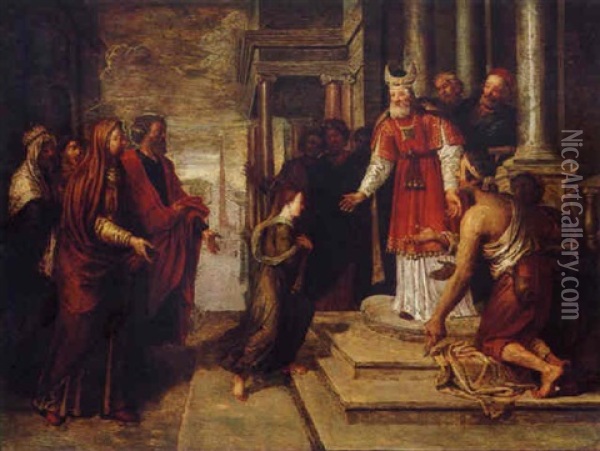 Presentacion De Maria En El Templo Oil Painting - Peter Van Lint