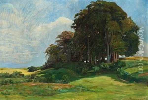 Danish Summer Landscape Oil Painting - Maria Christine Thymann