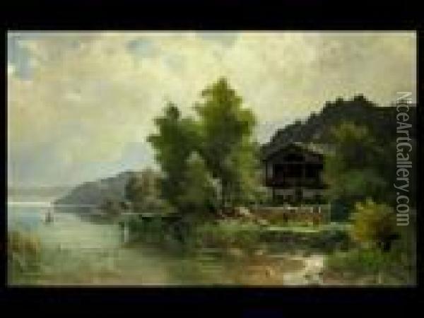 Am Starnberger See Oil Painting - Ludwig Skell