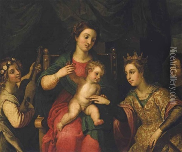 The Marriage Of Saint Catherine Oil Painting - Onorio Marinari