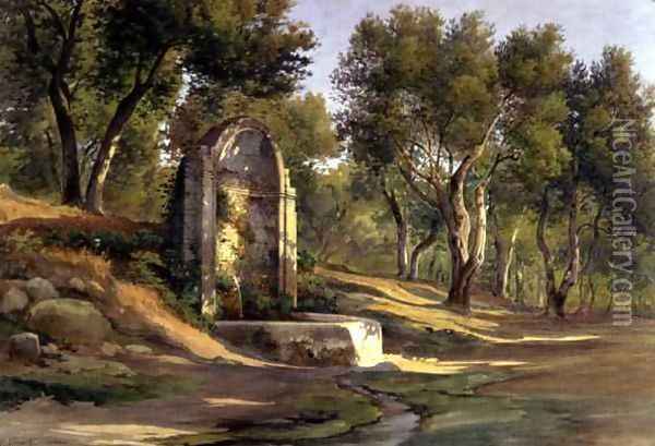 Via Appia Antica in Rome, 19th century Oil Painting - Solomon Corrodi