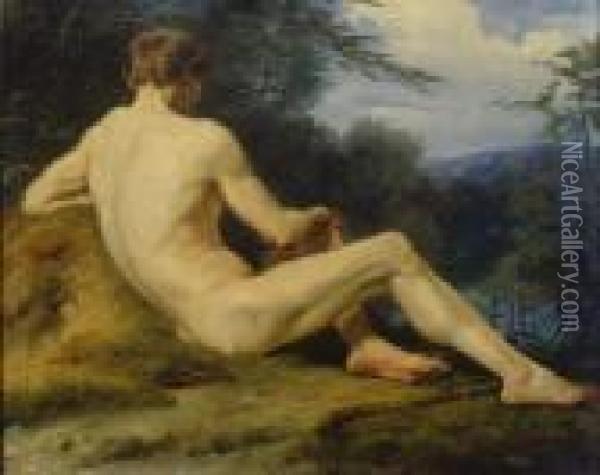Mannlicher Ruckenakt' Oil Painting - Otto Greiner