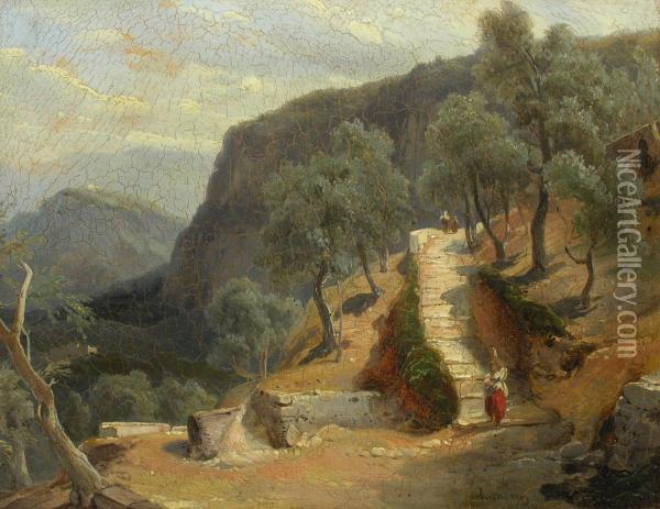 Italienische Landschaft Oil Painting - Joseph Hornung