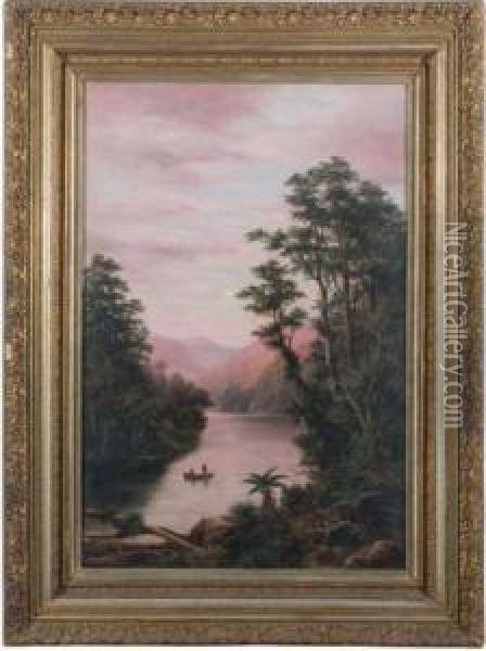 Evening, Upper Catlins River Oil Painting - William George Baker