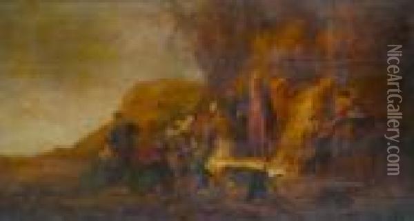 Le Frappement Du Rocher Oil Painting - Jacob Willemsz de Wet the Elder
