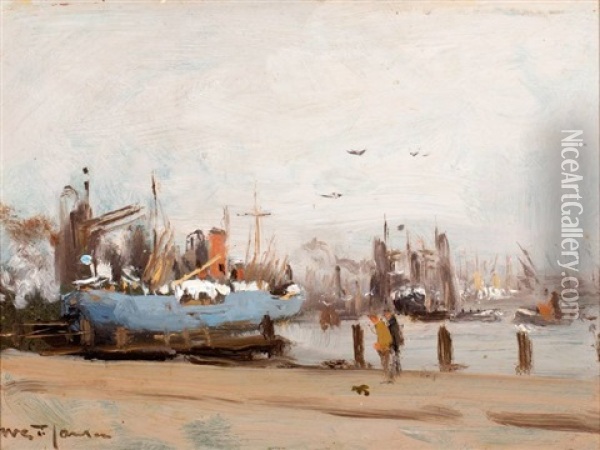 Haventje Harlingen Oil Painting - Willem George Frederik Jansen