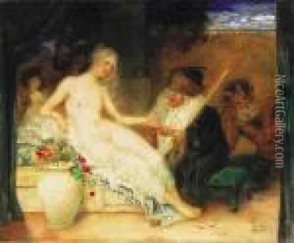 Young Beauty And The Fortune Teller Oil Painting - Eduard Veith