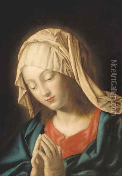 The Madonna at prayer 2 Oil Painting - Giovanni Battista Salvi, Il Sassoferato