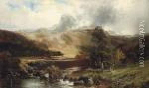A Highland Glen Oil Painting - Clarence Roe