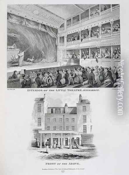 Interior of the Little Theatre Haymarket in London and the Front of the Above Oil Painting - George Jones