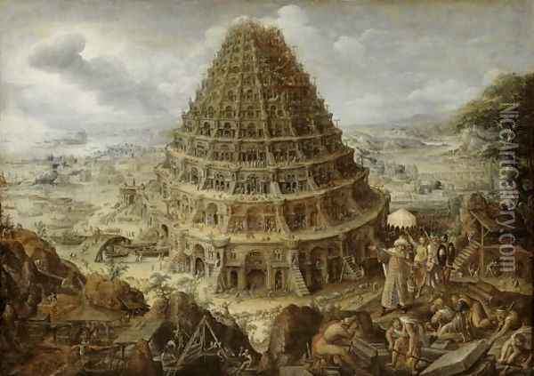 The Building of the Tower of Babel, 1595 Oil Painting - Marten Van Valckenborch I