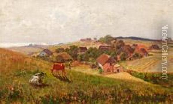 Sommerlandschaft Beiahrenshoop Oil Painting - Paul Muller-Kaempff