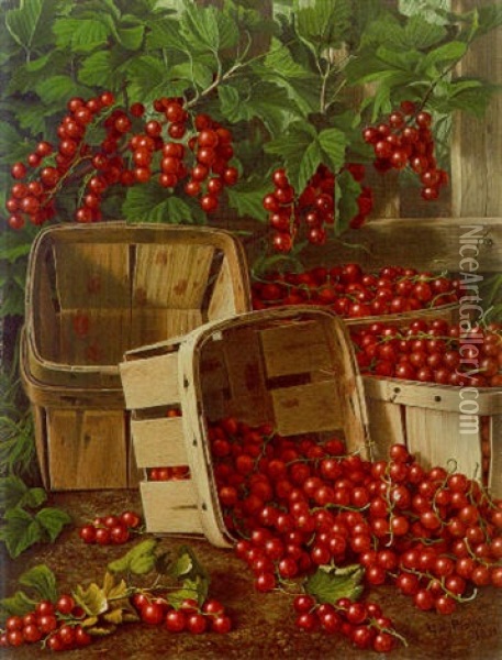 Currants And Baskets Oil Painting - Levi Wells Prentice