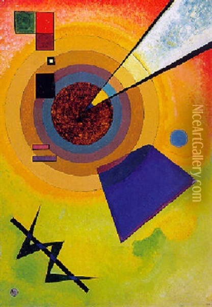 Grun Und Rot Oil Painting - Wassily Kandinsky