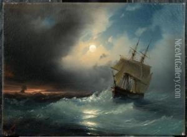Marine. 1843. Oil Painting - Ivan Konstantinovich Aivazovsky