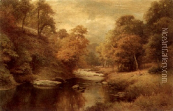 The Helicks River, Yorkshire Oil Painting - Edward Henry Holder