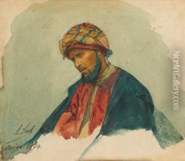 Portraits D'hommes Au Turban Oil Painting - Adolf Seel