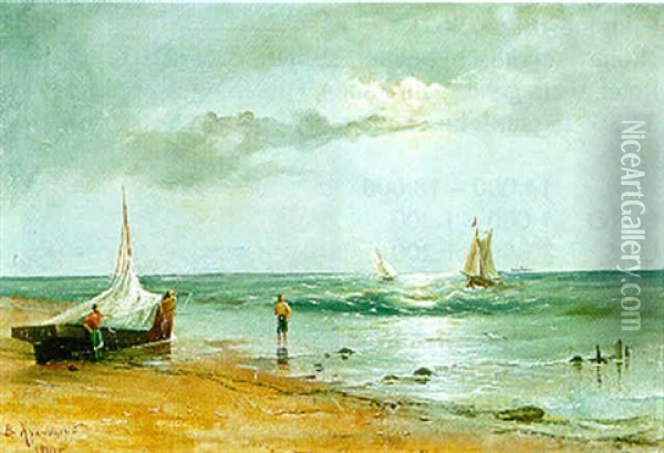 Fischerboote Oil Painting - Wladimir G. Krikhatzkij