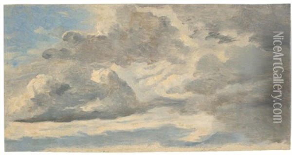 Wolkenstudie Oil Painting - Hermann Kauffmann the Elder